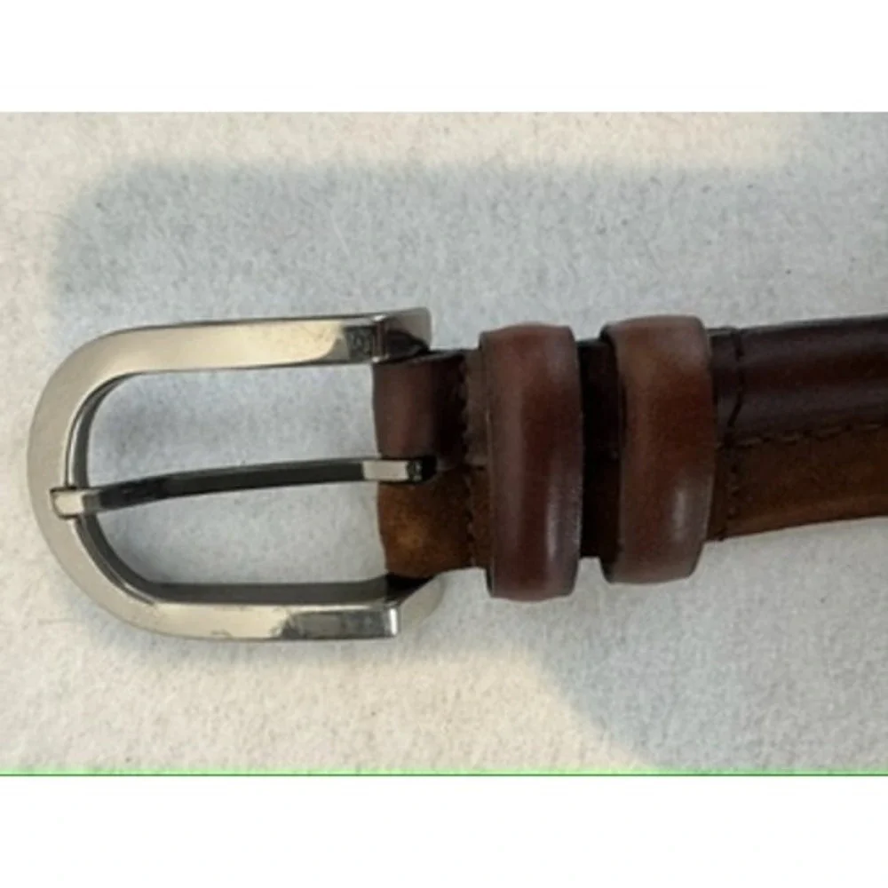 Remo Tulliani Brown Genuine Italian Leather Dress Belt - USA - Men Size 38‎